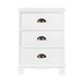 Artiss Vintage Bedside Table Chest Storage Cabinet Nightstand White - Delldesign Living - Furniture > Bedroom - free-shipping, hamptons