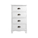 Artiss Vintage Bedside Table Chest 4 Drawers Storage Cabinet Nightstand White - Delldesign Living - Furniture > Bedroom - free-shipping, hamptons