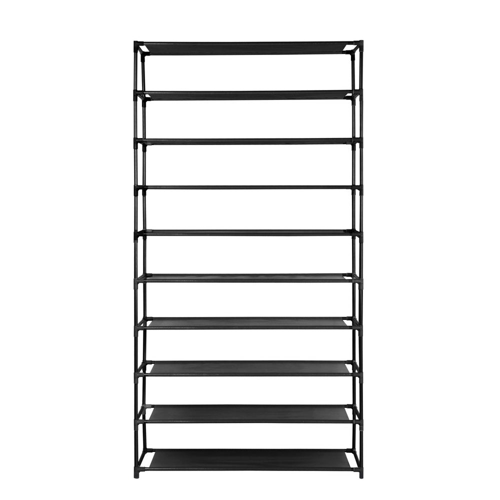 Artiss Shoe Rack 10-Tier (50 Pair) Shoes Organiser DIY Stackable Organizer Storage Shelf Stand Holder Portable Wardrobe Black - Delldesign Living - Home & Garden > Storage - free-shipping