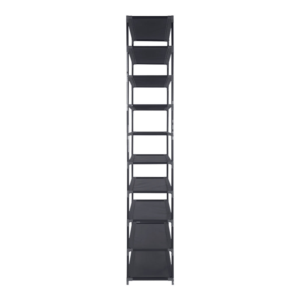 Artiss Shoe Rack 10-Tier (50 Pair) Shoes Organiser DIY Stackable Organizer Storage Shelf Stand Holder Portable Wardrobe Black - Delldesign Living - Home & Garden > Storage - free-shipping