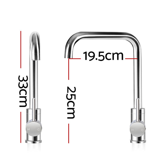 Cefito Mixer Kitchen Faucet Tap Swivel Spout WELS Silver - Delldesign Living - Home & Garden > DIY - free-shipping