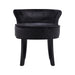 Artiss Velvet Vanity Stool Backrest Stools Dressing Table Chair Makeup Bedroom Black - Delldesign Living - Furniture > Dining - free-shipping