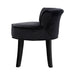 Artiss Velvet Vanity Stool Backrest Stools Dressing Table Chair Makeup Bedroom Black - Delldesign Living - Furniture > Dining - free-shipping