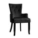 Artiss Dining Chairs French Provincial Chair Velvet Fabric Timber Retro Black - Delldesign Living - Furniture > Dining - free-shipping