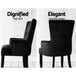 Artiss Dining Chairs French Provincial Chair Velvet Fabric Timber Retro Black - Delldesign Living - Furniture > Dining - free-shipping