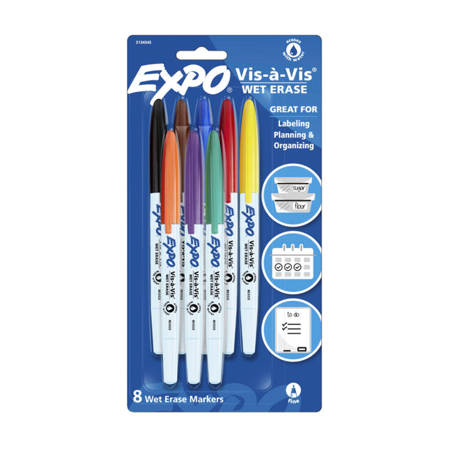 EXPO White Board Marker Fine Assorted Pack of 8 - Delldesign Living - Home & Garden > Home Office Accessories - free-shipping
