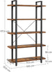 Bookshelf 5-Tier Industrial Stable Bookcase Rustic Brown and Black - Delldesign Living - Furniture > Living Room - free-shipping