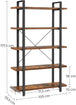 Bookshelf 5-Tier Industrial Stable Bookcase Rustic Brown and Black - Delldesign Living - Furniture > Living Room - free-shipping