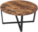 Round Coffee Table Rustic Brown and Black - Delldesign Living - Furniture > Living Room - free-shipping