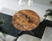 Round Coffee Table Rustic Brown and Black - Delldesign Living - Furniture > Living Room - free-shipping