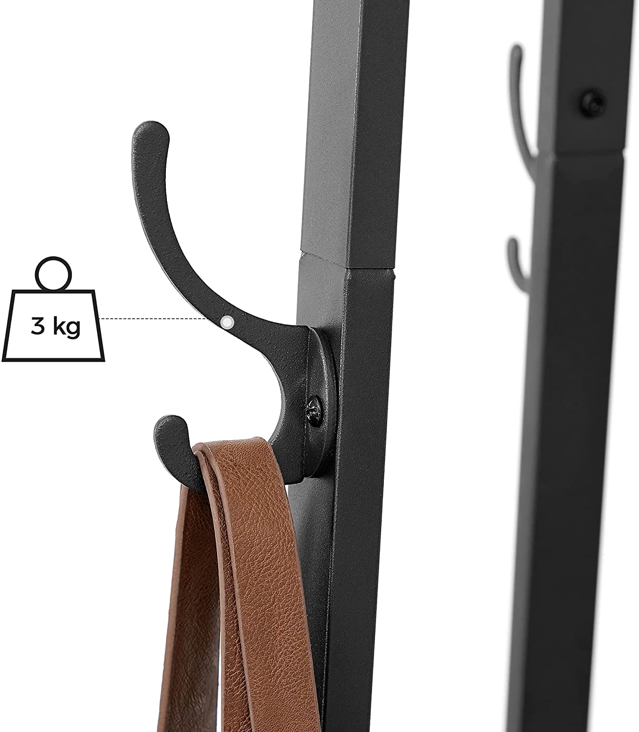 Coat Rack with 3 Shelves with Hooks Rustic Brown and Black - Delldesign Living - Furniture > Living Room - free-shipping