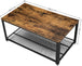 Coffee Table with Metal Frame Storage Shelf Rustic Brown - Delldesign Living - Furniture > Living Room - free-shipping