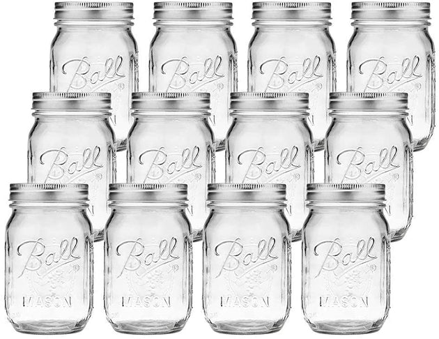 12 Pieces Canning Jars - 480ml Mason Jar Empty Glass Spice Bottles with Airtight Lids and Labels - Delldesign Living - Home & Garden > Storage - free-shipping