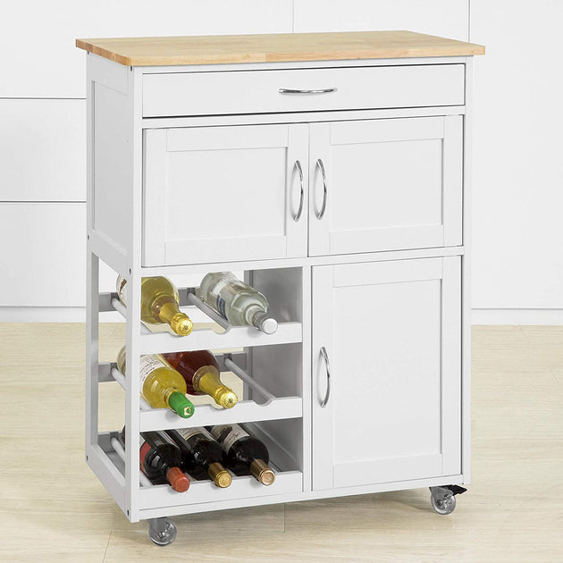 Kitchen Trolley with Wine Racks, Portable Workbench and Serving Cart for Bar or Dining - Delldesign Living - Home & Garden > Storage - free-shipping
