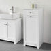White Bathroom Cabinet with Laundry Basket and Drawer - Delldesign Living - Home & Garden > Storage - free-shipping, hamptons