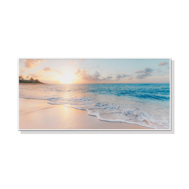 40cmx80cm Ocean and Beach White Frame Canvas - Delldesign Living - Home & Garden > Wall Art - free-shipping
