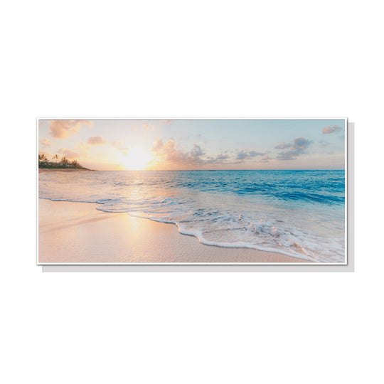 60cmx120cm Ocean and Beach White Frame Canvas - Delldesign Living - Home & Garden > Wall Art - free-shipping