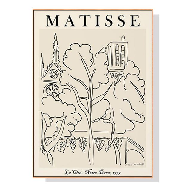 50cmx70cm Line Art By Henri Matisse Wood Frame Canvas Wall Art - Delldesign Living - Home & Garden > Wall Art - free-shipping