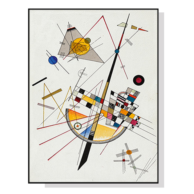 50cmx70cm Delicate Tension By Wassily Kandinsky Black Frame Canvas Wall Art - Delldesign Living - Home & Garden > Wall Art - free-shipping