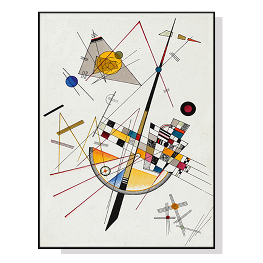60cmx90cm Delicate Tension By Wassily Kandinsky Black Frame Canvas Wall Art - Delldesign Living - Home & Garden > Wall Art - free-shipping