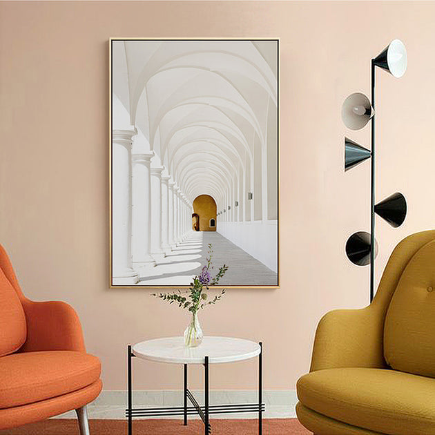 50cmx70cm Long Corridor Style A Gold Frame Canvas Wall Art - Delldesign Living - Home & Garden > Wall Art - free-shipping