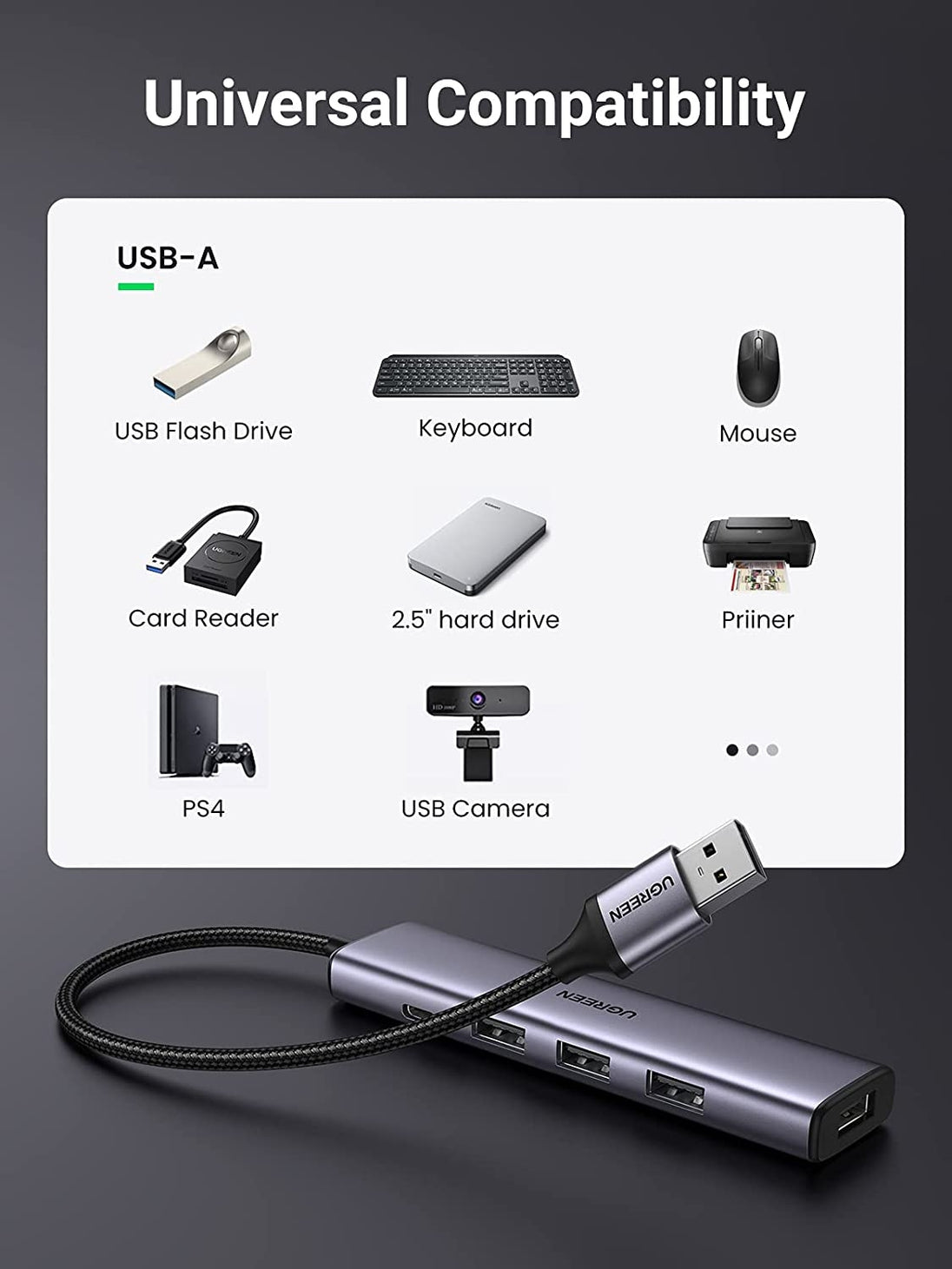 UGREEN 20805 USB 3.0 4-Port Hub with USB-C Power Port - Delldesign Living - Electronics > USB Gadgets - free-shipping