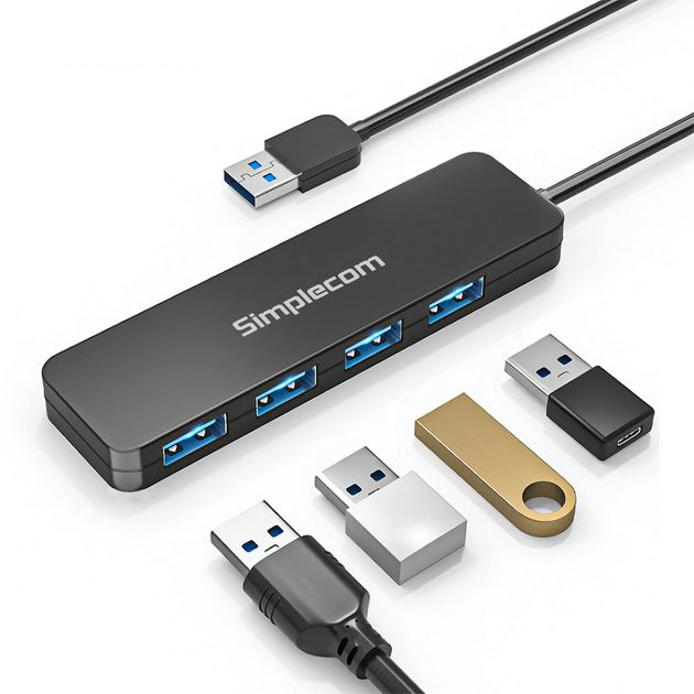 Simplecom CH342 USB 3.0 (USB 3.2 Gen 1) SuperSpeed 4 Port Hub for PC Laptop - Delldesign Living - Electronics > USB Gadgets - free-shipping