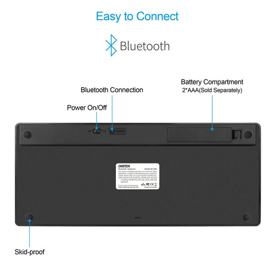 CHOETECH BH-006 Ultra Slim Wireless Bluetooth Keyboard - Delldesign Living - Electronics > Computer Accessories - free-shipping