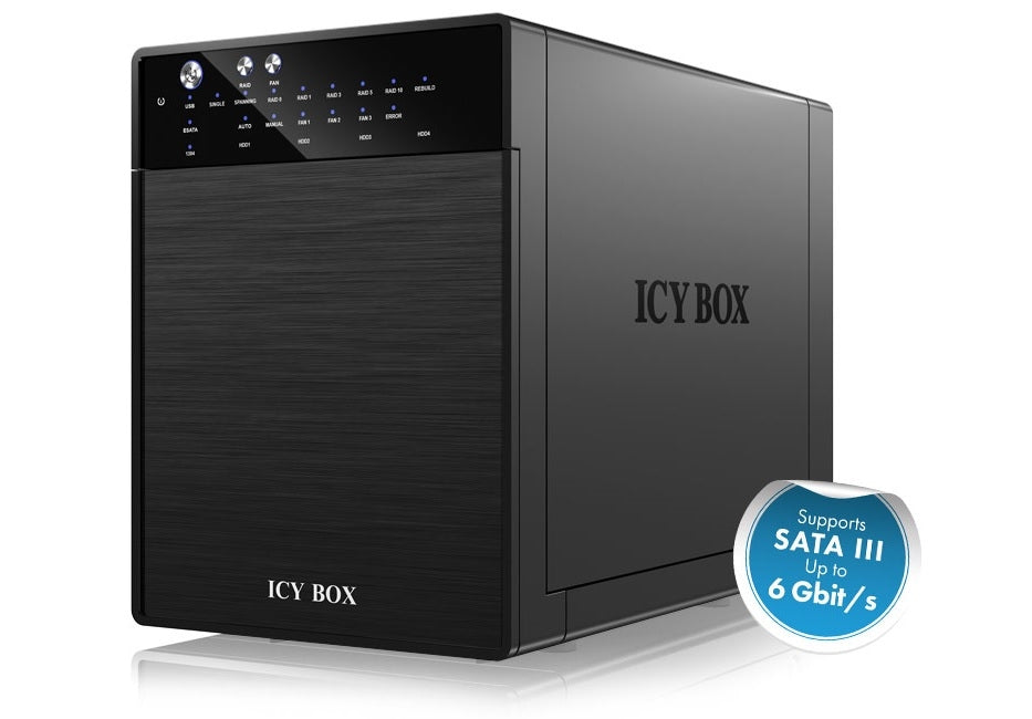 ICY BOX External 4 bay RAID System for 3.5" SATA I / II / III hard disks with USB 3.0 and eSATA (IB-RD3640SU3) - Delldesign Living - Electronics > USB Gadgets - free-shipping