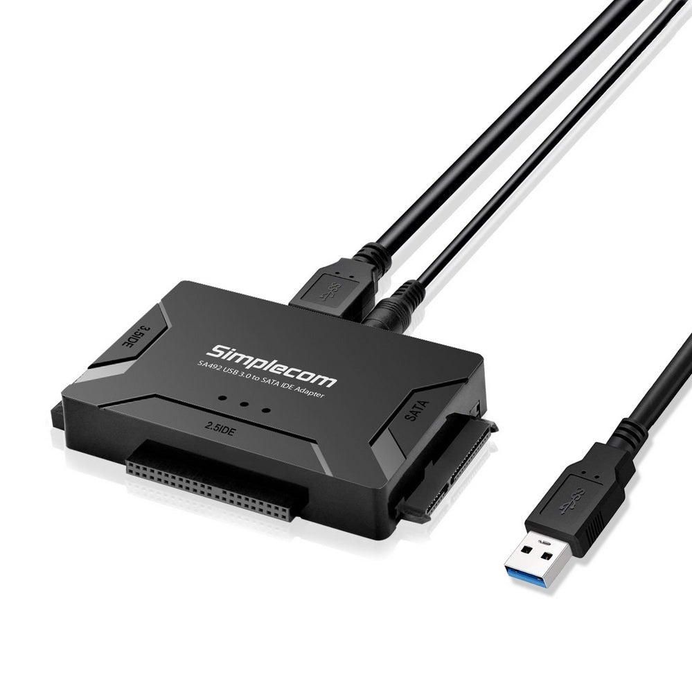 Simplecom SA492 USB 3.0 to 2.5/3.5/5.25 inch SATA IDE Adapter with Power Supply - Delldesign Living - Electronics > USB Gadgets - free-shipping