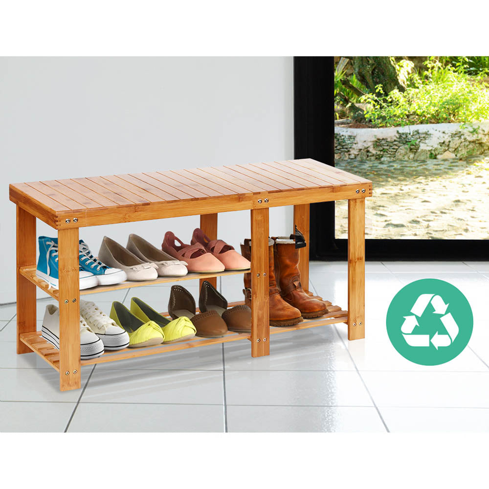 Artiss Bamboo Shoe Rack Bench - Delldesign Living - Furniture > Living Room - free-shipping