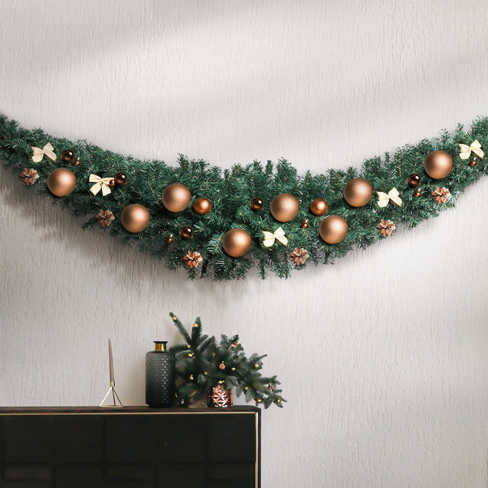 Jingle Jollys Christmas Garland 2.1M Xmas Wreath Decoration Home Decor - Delldesign Living - Occasions > Christmas - 